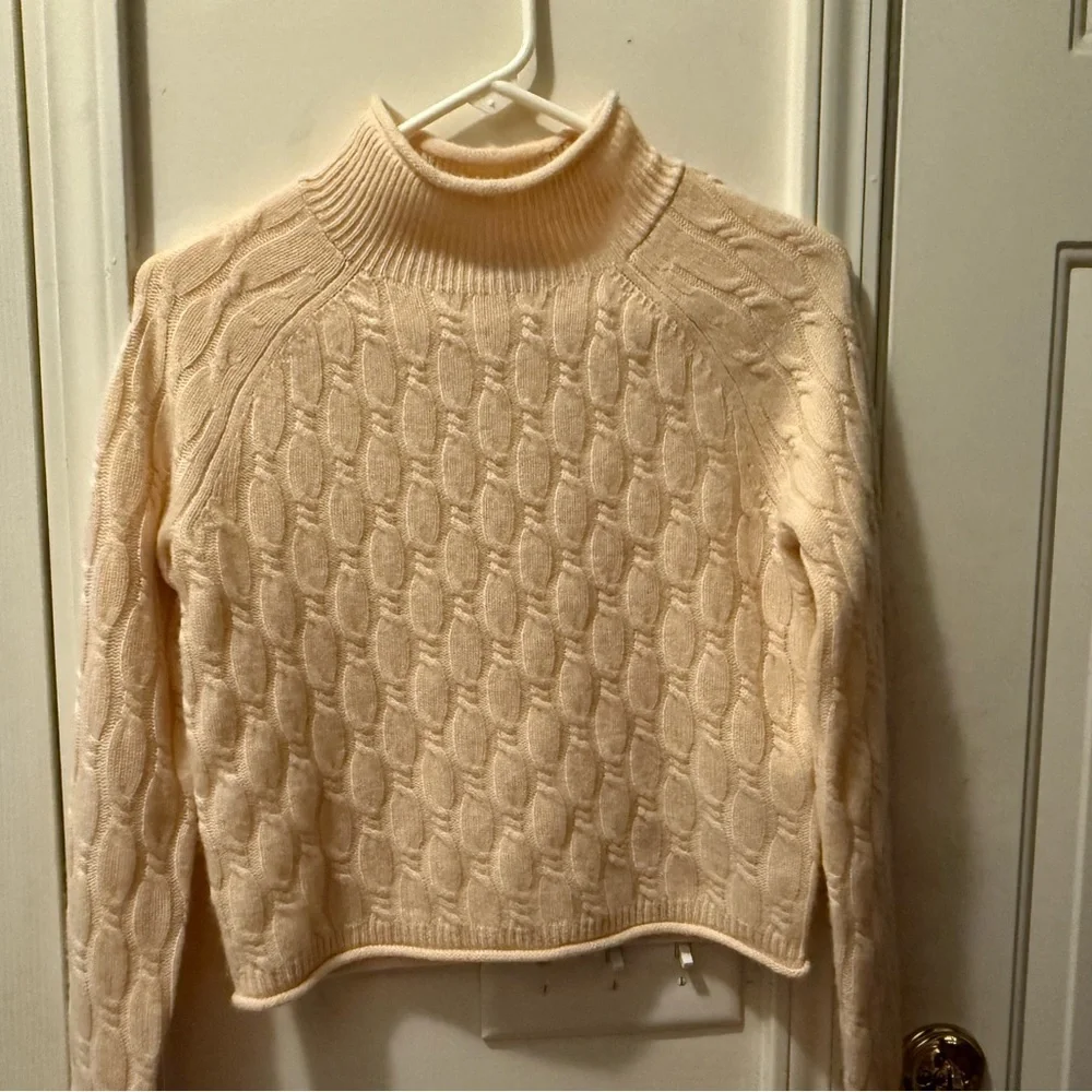 J. Crew Cashmere Rollneck Cable Knit Sweater